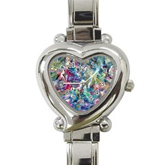 Abstract Confluence Heart Italian Charm Watch by kaleidomarblingart