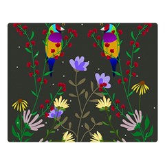 Bird Flower Plant Nature Premium Plush Fleece Blanket (large) by Maspions