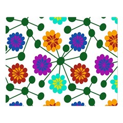 Bloom Plant Flowering Pattern Premium Plush Fleece Blanket (large) by Maspions