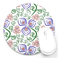 Bloom Nature Plant Pattern Round Mousepad by Maspions