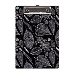 Leaves Flora Black White Nature A5 Acrylic Clipboard by Maspions