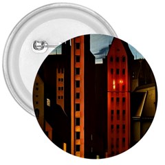 Sci-fi Futuristic Science Fiction City Neon Scene Artistic Technology Machine Fantasy Gothic Town Bu 3  Buttons by Posterlux