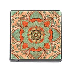 Mandala Floral Decorative Flower Memory Card Reader (square 5 Slot) by Maspions