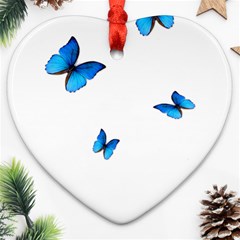 Butterfly-blue-phengaris Heart Ornament (two Sides) by saad11