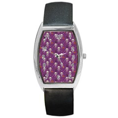 Skull Halloween Pattern Barrel Style Metal Watch by Maspions