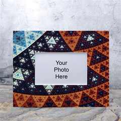 Fractal Triangle Geometric Abstract Pattern White Tabletop Photo Frame 4 x6  by Cemarart