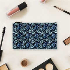 Blue Flowers 001 Cosmetic Bag (small) by DinkovaArt