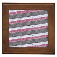 Vintage Vibrant Stripes Pattern Print Design Framed Tile by dflcprintsclothing