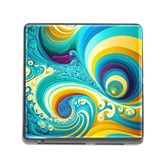 Abstract Waves Ocean Sea Whimsical Memory Card Reader (square 5 Slot) by Maspions