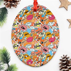 Pop Culture Abstract Pattern Oval Filigree Ornament (two Sides) by designsbymallika