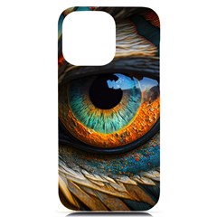 Eye Bird Feathers Vibrant Iphone 14 Pro Max Black Uv Print Case by Hannah976