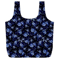 Stylized Floral Intricate Pattern Design Black Backgrond Full Print Recycle Bag (xxl) by dflcprintsclothing