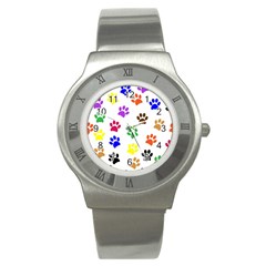 Pawprints Paw Prints Paw Animal Stainless Steel Watch by Apen