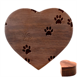 Pawprints Paw Prints Paw Animal Heart Wood Jewelry Box Front