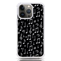 Chalk Music Notes Signs Seamless Pattern Iphone 13 Pro Tpu Uv Print Case by Ravend