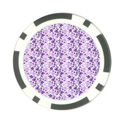 Purple Flowers 001 Poker Chip Card Guard by DinkovaArt