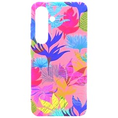 Pink And Blue Floral Samsung Galaxy S24 6 2 Inch Black Tpu Uv Case by Sparkle