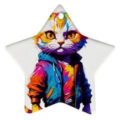 Wild Cat Star Ornament (two Sides) by Sosodesigns19