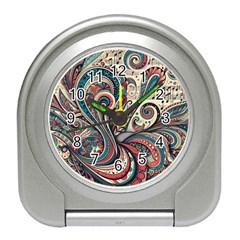 Paisley Print Musical Notes6 Travel Alarm Clock by RiverRootz