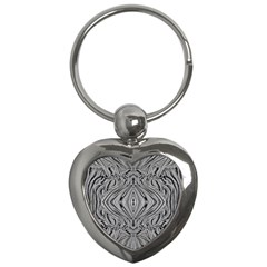 Black And White Pattern 1 Key Chain (heart) by 2607694