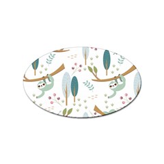 Pattern Sloth Woodland Sticker Oval (10 Pack) by Hannah976