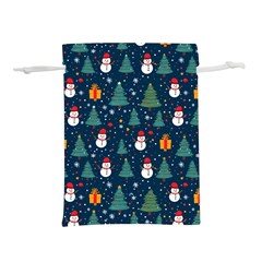 Snow Snowman Tree Christmas Tree Lightweight Drawstring Pouch (s) by Ravend