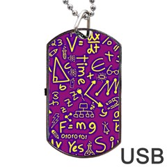 Background Doodles Math Dog Tag Usb Flash (one Side) by Bedest