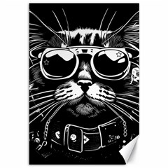 Schwarz Katze Punk Canvas 12  X 18  by 2607694c