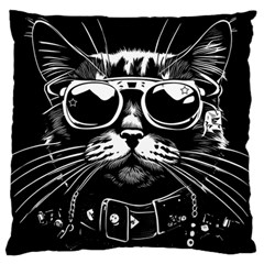 Schwarz Katze Punk Standard Premium Plush Fleece Cushion Case (one Side) by 2607694c