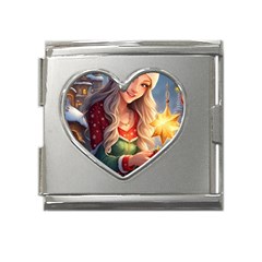 Christmas Greetings Mega Link Heart Italian Charm (18mm) by 2607694c