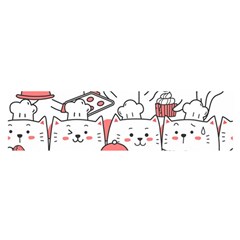 Cute Cat Chef Cooking Seamless Pattern Cartoon Oblong Satin Scarf (16  X 60 ) by Bedest