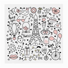 Big Collection With Hand Drawn Objects Valentines Day Medium Glasses Cloth by Bedest