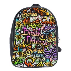 Graffiti Word Seamless Pattern School Bag (large) by Bedest