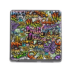 Graffiti Word Seamless Pattern Memory Card Reader (square 5 Slot) by Bedest