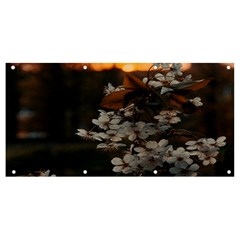 White Flower Banner And Sign 8  X 4  by Azkajaya