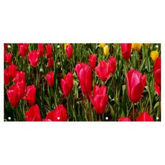 Yellow Pink Red Flowers Banner And Sign 8  X 4  by Azkajaya