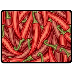 Seamless-chili-pepper-pattern Fleece Blanket (large) by Ket1n9