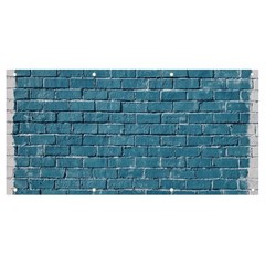 White And Blue Brick Wall Banner And Sign 8  X 4  by Azkajaya