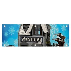 Winter Village Snow Brick Buildings Banner And Sign 6  X 2  by Azkajaya