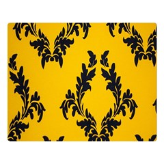 Yellow Regal Filagree Pattern Premium Plush Fleece Blanket (large) by Azkajaya