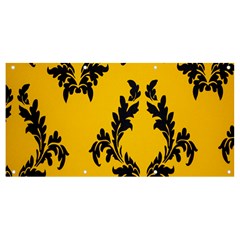 Yellow Regal Filagree Pattern Banner And Sign 8  X 4  by Azkajaya