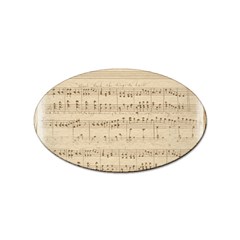 Vintage Beige Music Notes Sticker (oval) by Loisa77