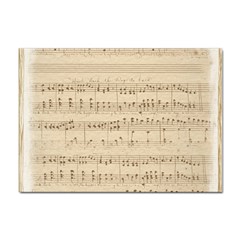 Vintage Beige Music Notes Sticker A4 (10 Pack) by Loisa77