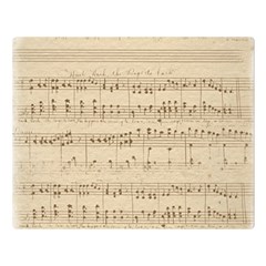 Vintage Beige Music Notes Premium Plush Fleece Blanket (large) by Loisa77