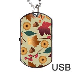 Autumn Leaves Autumn Colour Season Dog Tag Usb Flash (one Side) by Loisa77