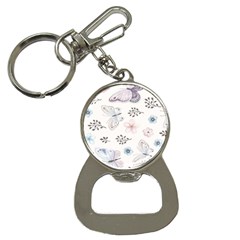 Butterflies Cute Flower Pastel Pattern Bottle Opener Key Chain by Loisa77