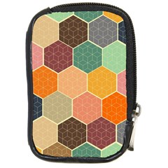 Hexagonal Pattern Vector Compact Camera Leather Case by Loisa77