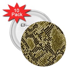 Yellow Snake Skin Pattern 2 25  Buttons (10 Pack)  by Ket1n9