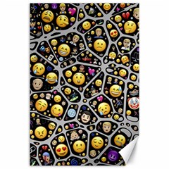 Mental Emojis Emoticons Icons Canvas 24  X 36  by Paksenen