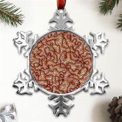 Mind Brain Thought Mental Metal Small Snowflake Ornament by Paksenen